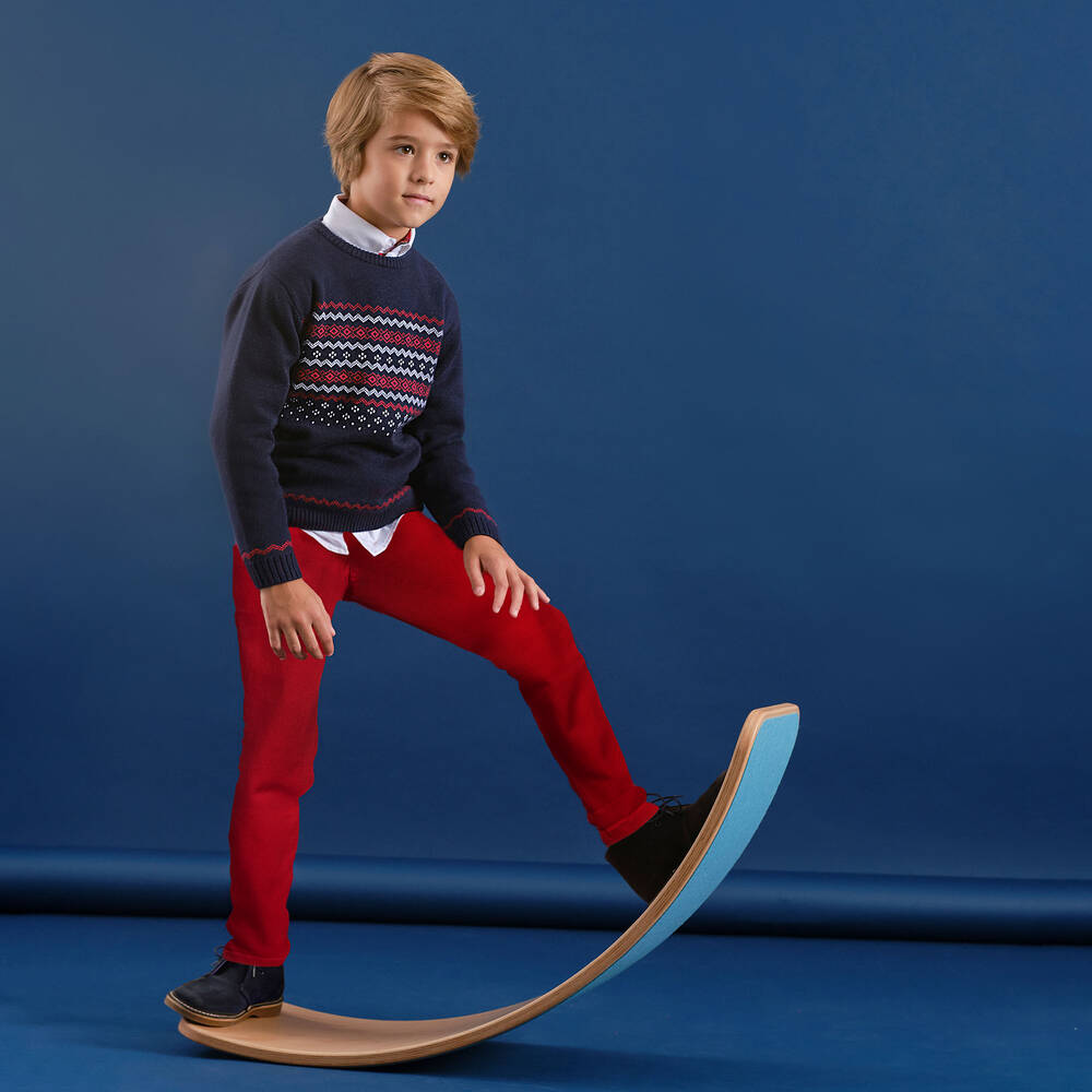 Tutto Piccolo-Комплект с синим свитером и брюками | Childrensalon Outlet