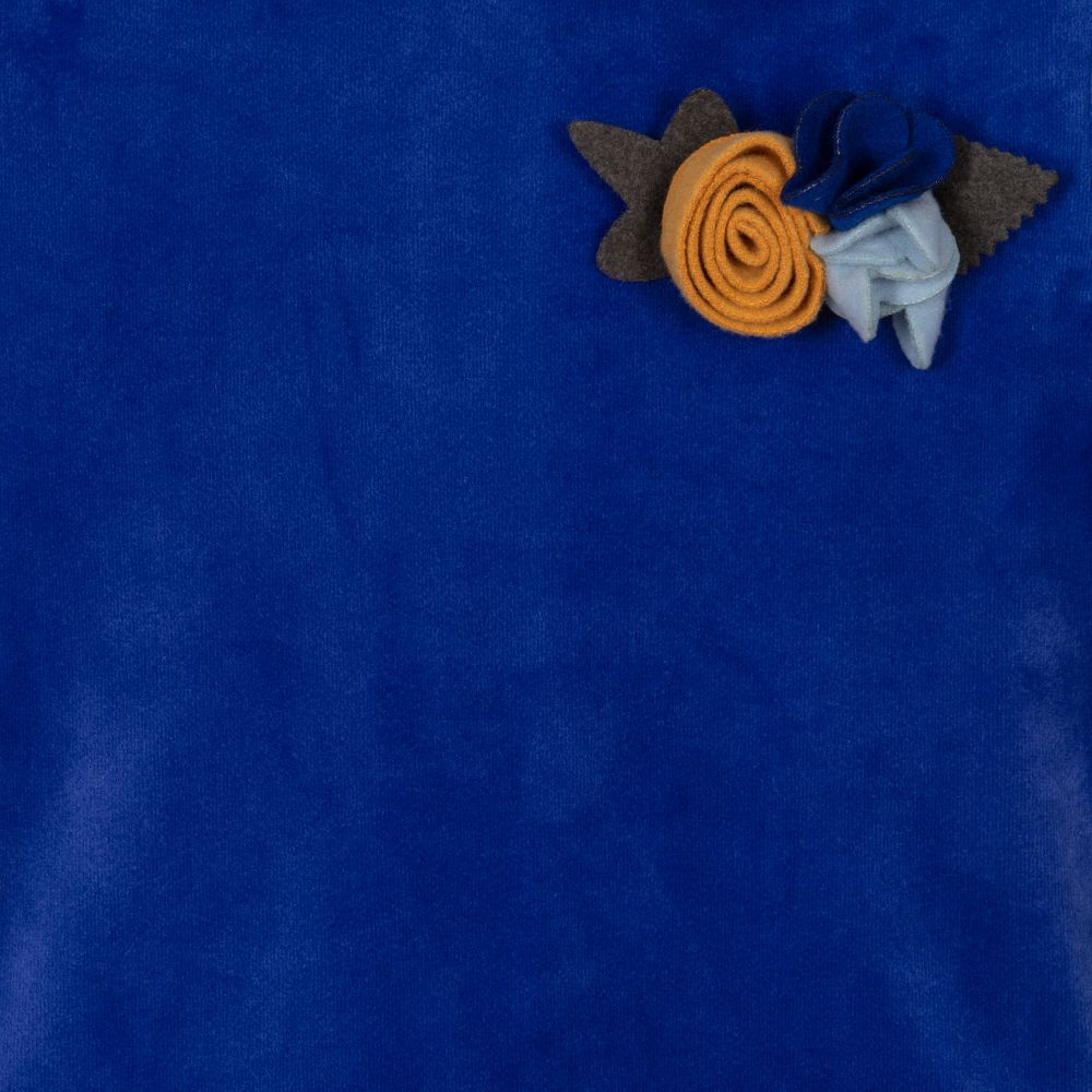 Tutto Piccolo-Blue Velvet Dress & Tights Set | Childrensalon Outlet