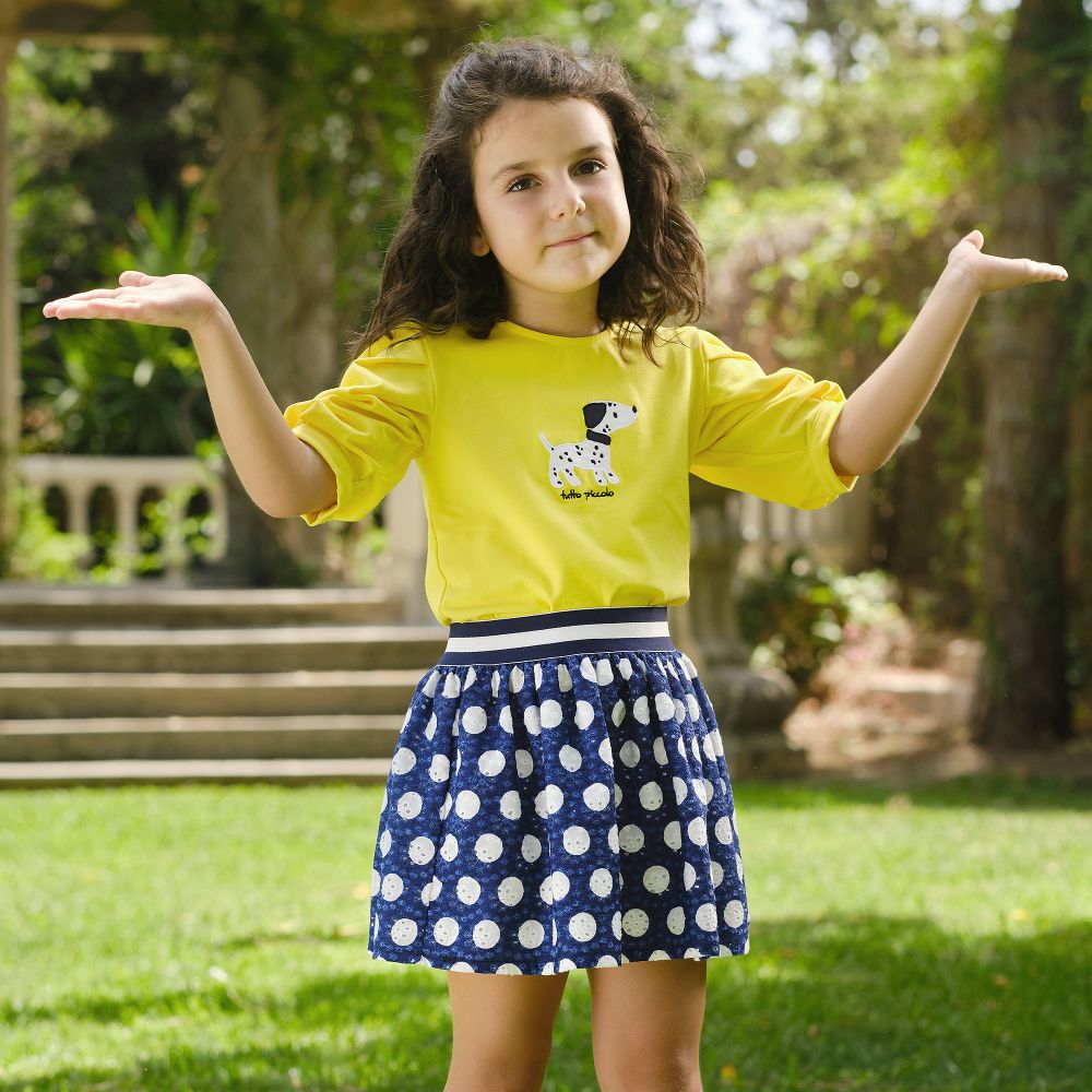 Tutto Piccolo Blue White Polka Dot Skirt Childrensalon Outlet
