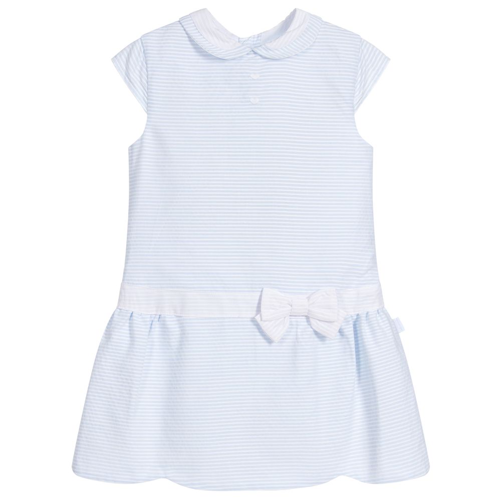 Tutto Piccolo - فستان بولي قطن لون أزرق و أبيض  | Childrensalon