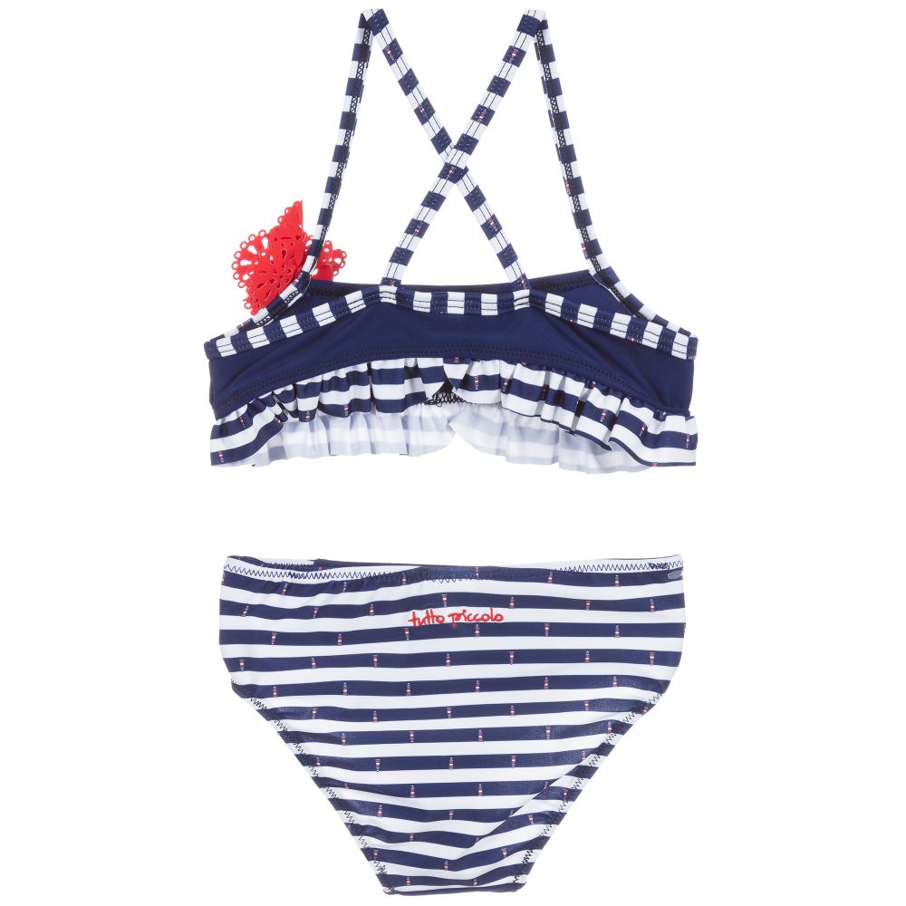 Tutto Piccolo - Blue & White Striped Bikini | Childrensalon Outlet