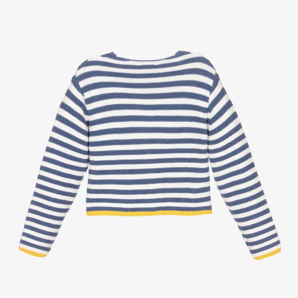 Tutto Piccolo-Blue & White Striped Cardigan | Childrensalon Outlet