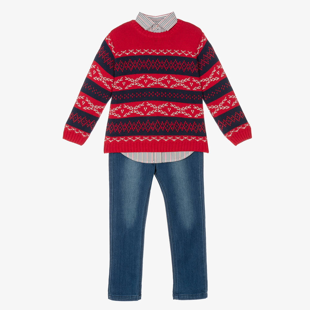 Tutto Piccolo - Boys 3 Piece Sweater Set | Childrensalon