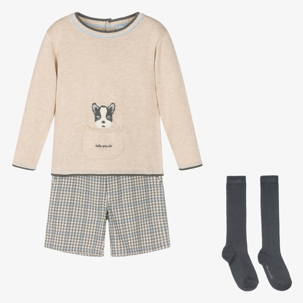New In Rahigo Boys Sky Blue Shorts Set main image 1