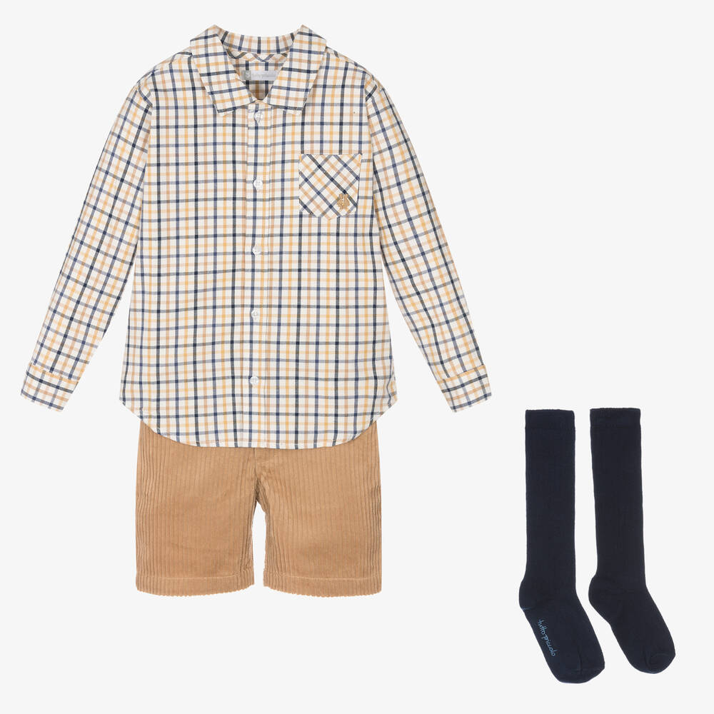 Tutto Piccolo - Beiges Cord-Shorts-Set für Jungen | Childrensalon