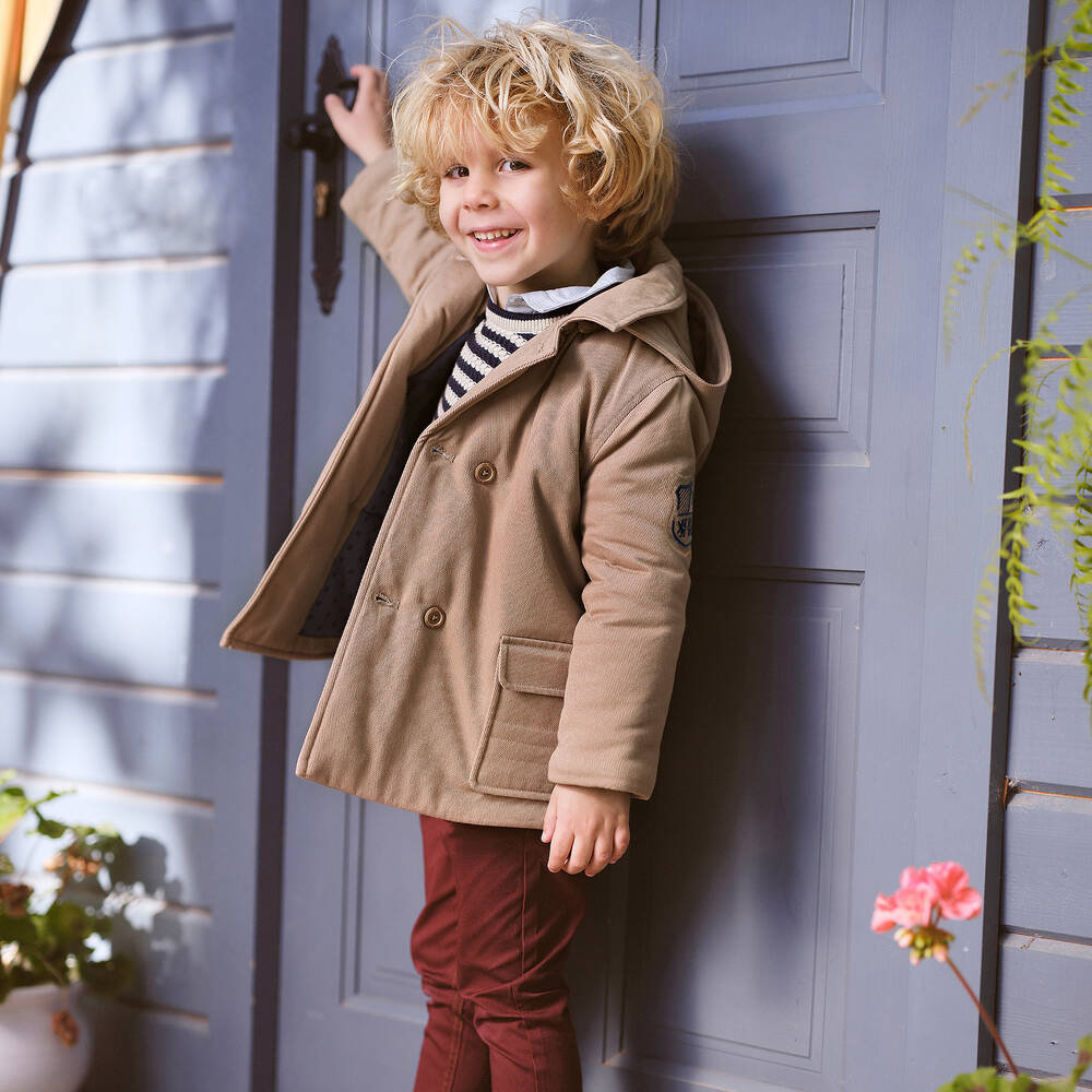 Tutto Piccolo Boys Beige Cotton Coat Childrensalon Outlet