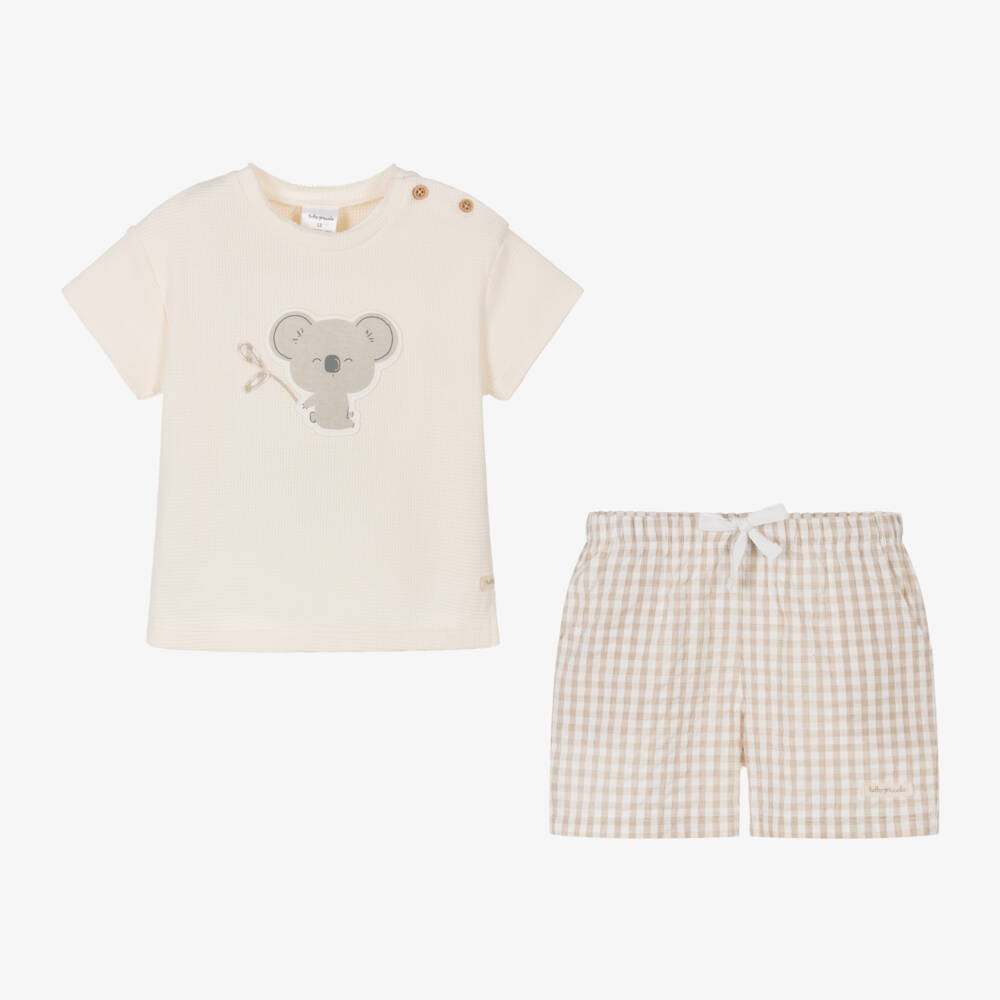 Tutto Piccolo-Boys Beige & Cream Koala Set | Childrensalon Outlet