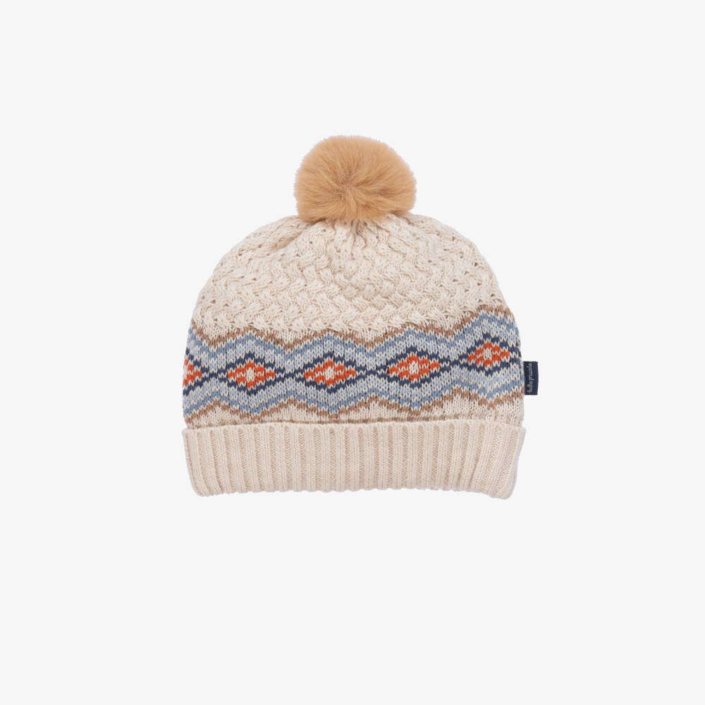 Tutto Piccolo-Boys Beige Knit Hat and Scarf | Childrensalon Outlet