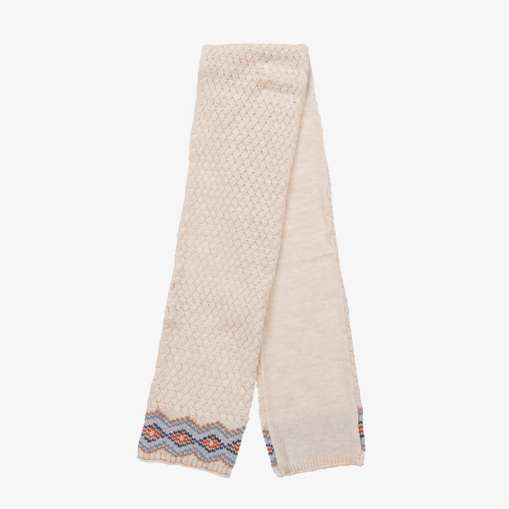 Tutto Piccolo-Boys Beige Knit Hat and Scarf | Childrensalon Outlet