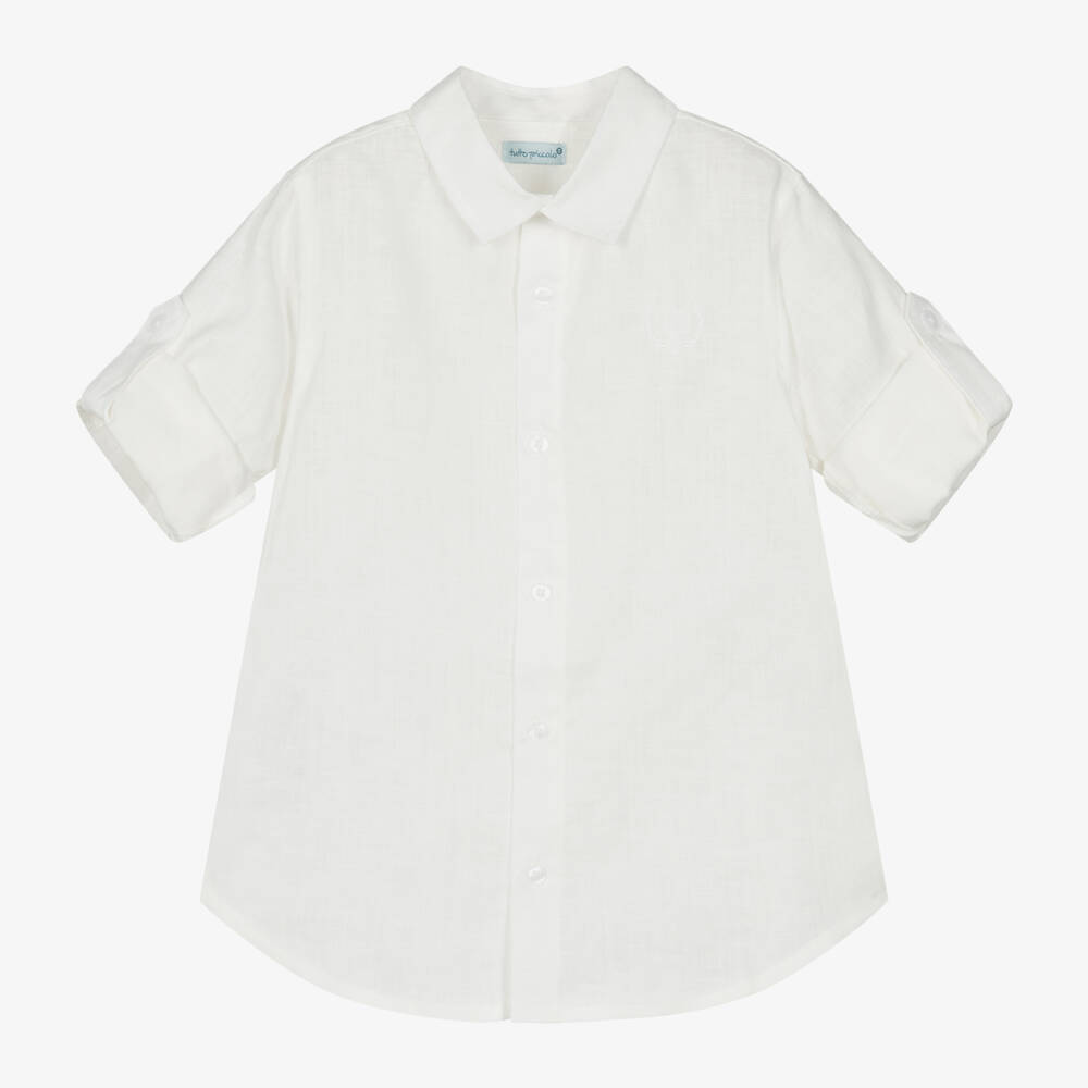Tutto Piccolo-Boys Beige Linen Shorts Suit | Childrensalon Outlet