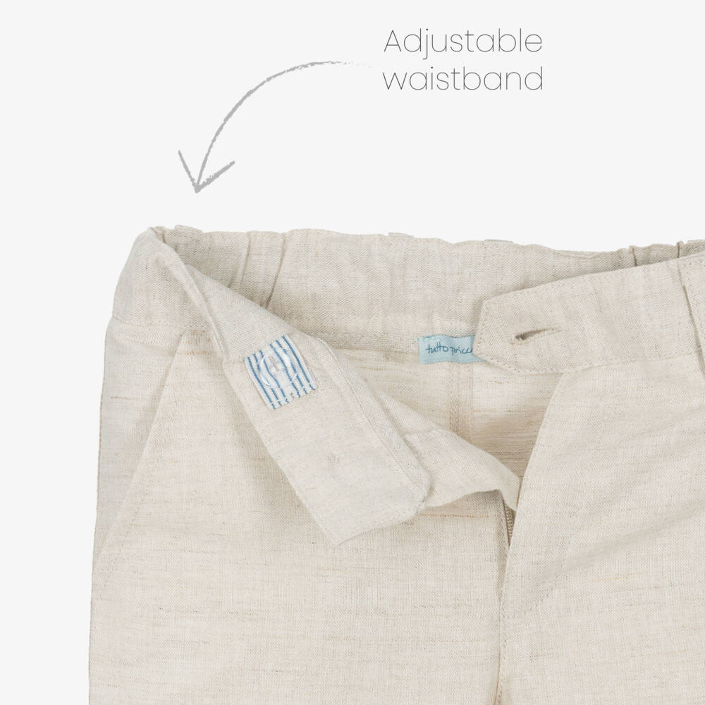 Tutto Piccolo-Boys Beige & Orange Linen Blend Set | Childrensalon Outlet