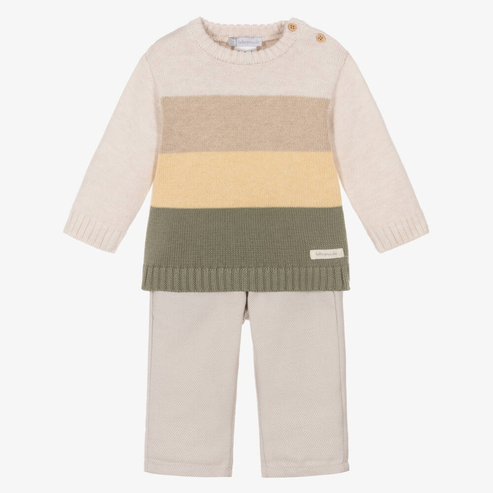 Tutto Piccolo-Бежевый вязаный свитер для мальчиков | Childrensalon Outlet