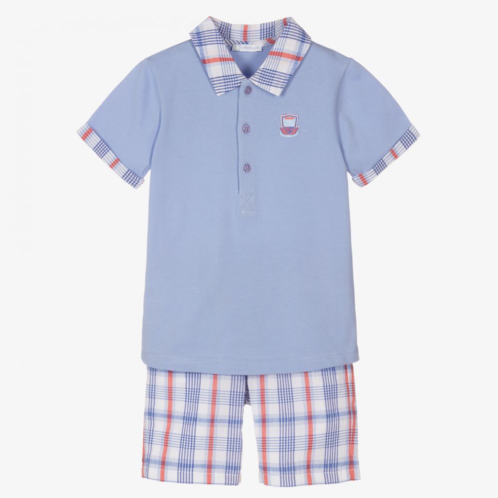 Tutto Piccolo - Blaues, kariertes Shorts-Set (J) | Childrensalon