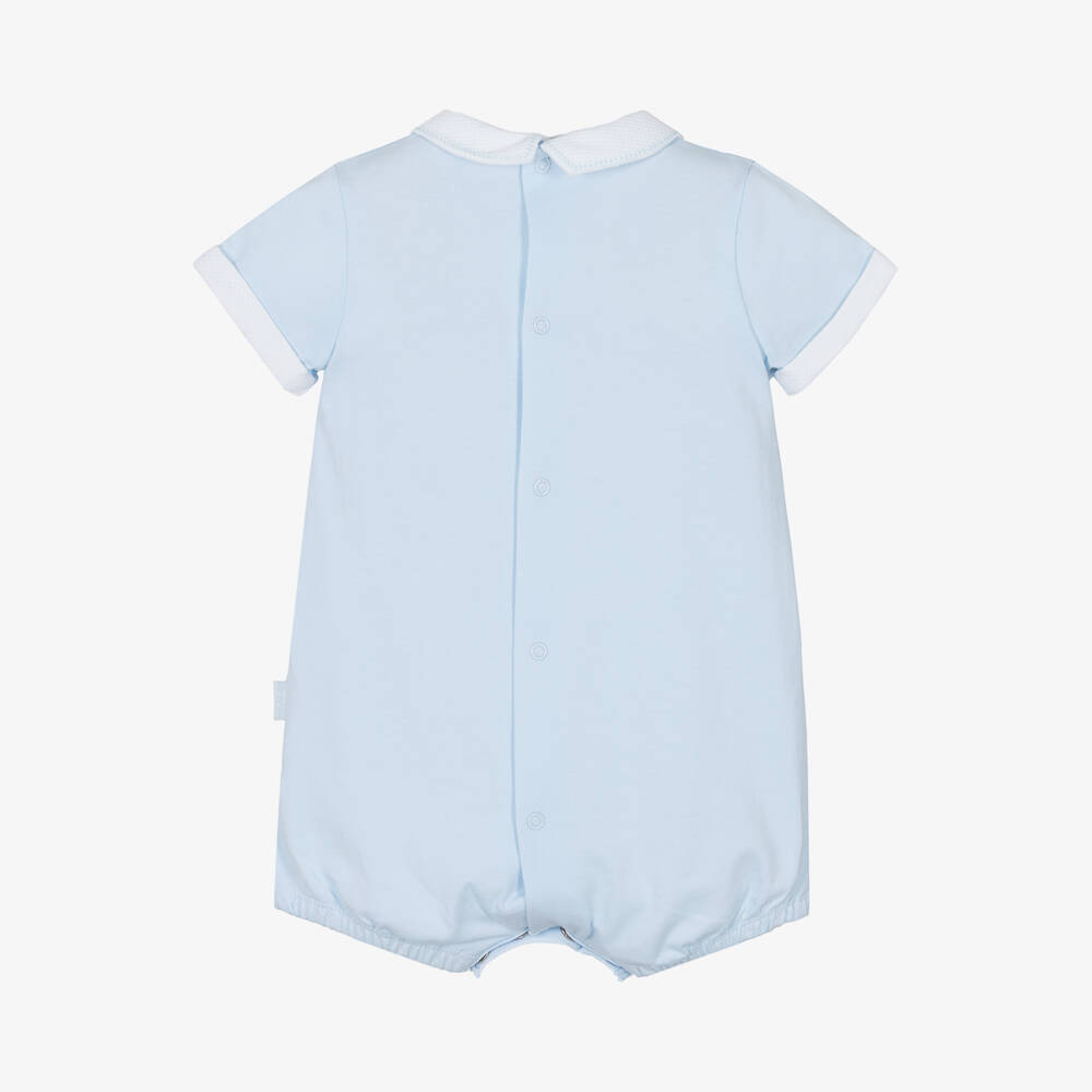 Tutto Piccolo-Boys Blue Cotton Romper | Childrensalon Outlet