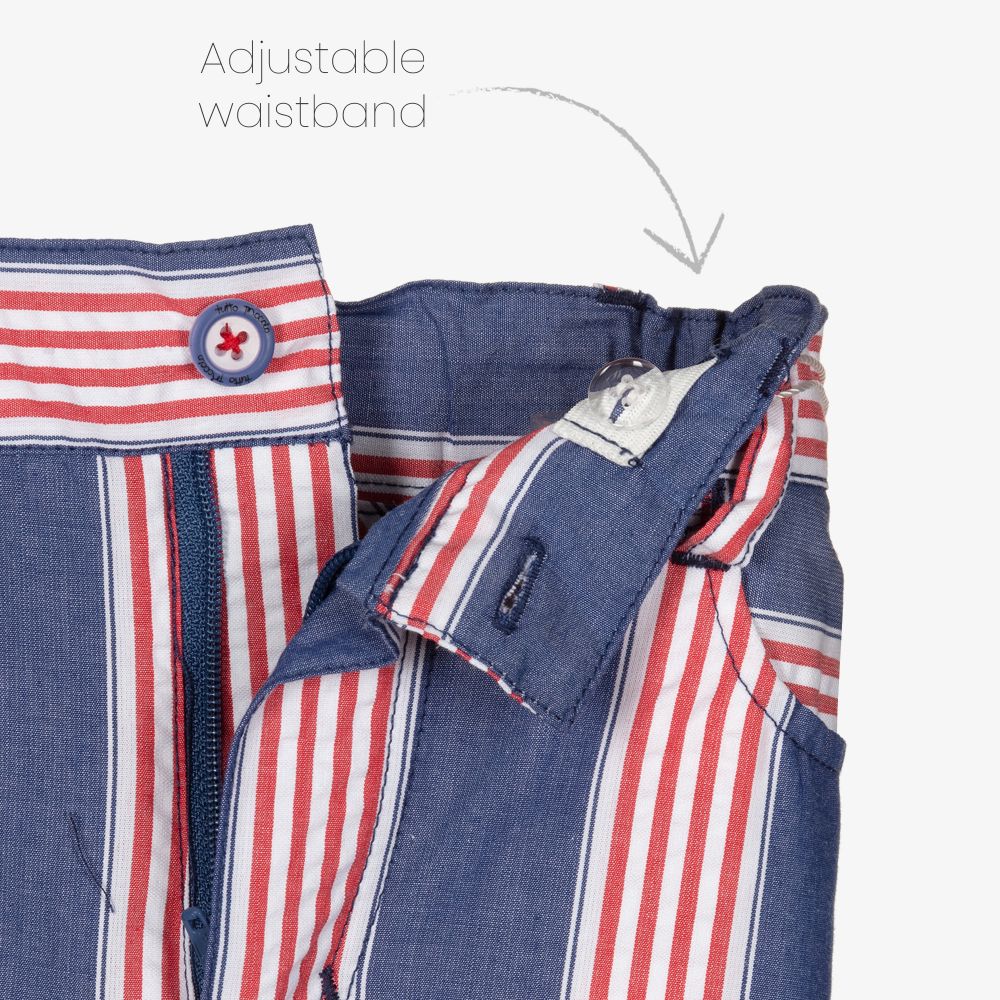 Tutto Piccolo-Голубая рубашка c шортами из хлопка для мальчиков | Childrensalon Outlet