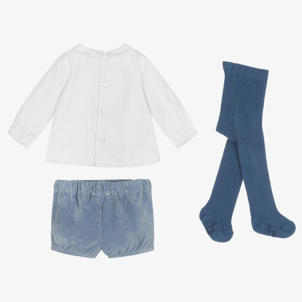 Tutto Piccolo-Комплект с голубыми шортами из хлопка | Childrensalon Outlet