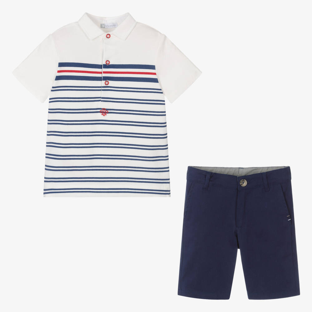 Tutto Piccolo-Boys Blue Cotton Shorts Set | Childrensalon Outlet