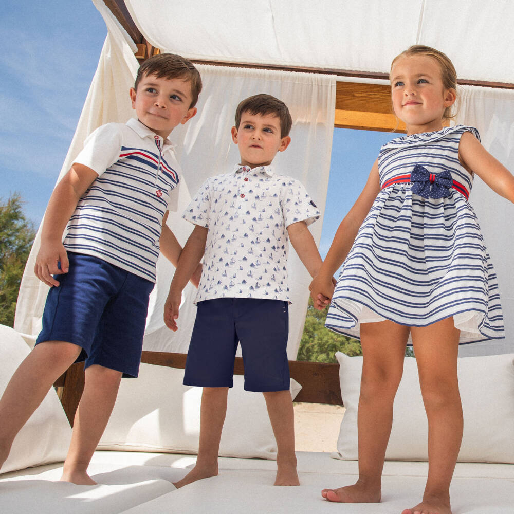 Tutto Piccolo-Boys Blue Cotton Shorts Set | Childrensalon Outlet