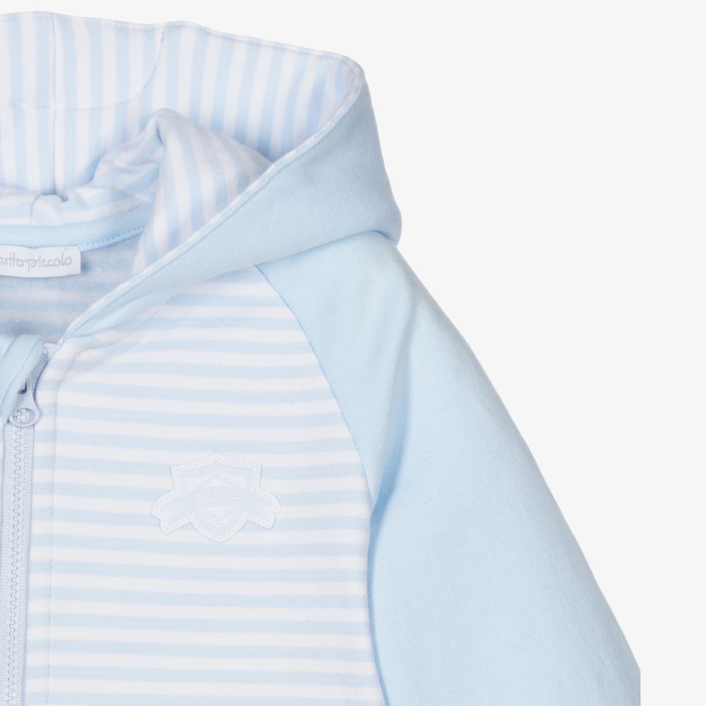 Tutto Piccolo-Boys Blue Cotton Zip-Up Top | Childrensalon Outlet