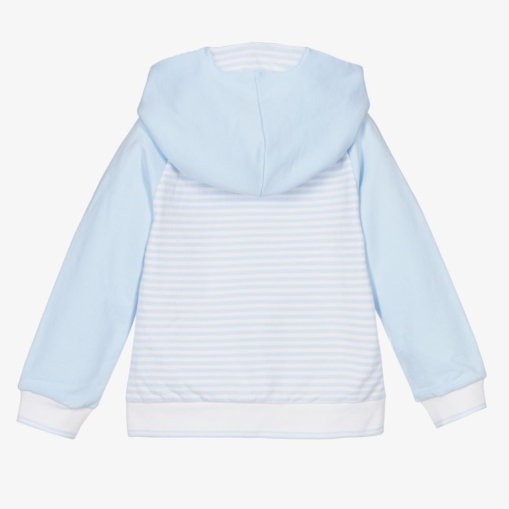Tutto Piccolo-Boys Blue Cotton Zip-Up Top | Childrensalon Outlet
