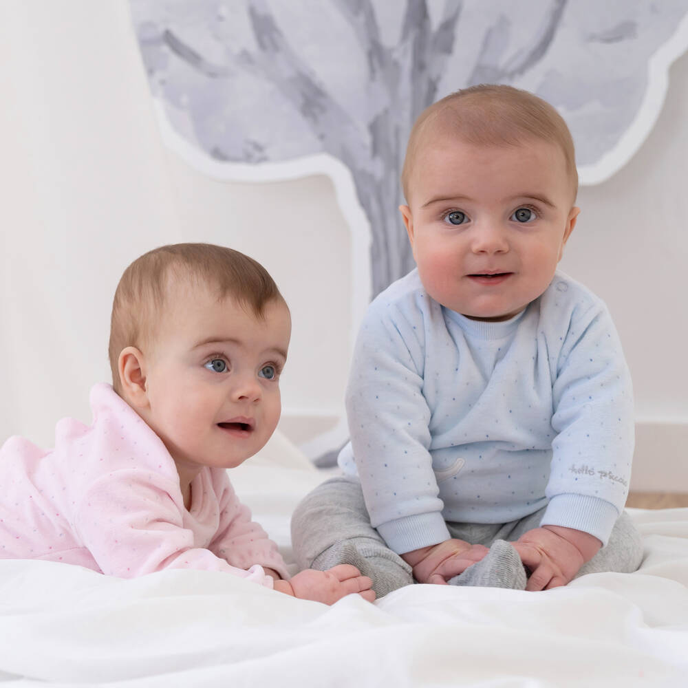 Tutto Piccolo-Boys Blue Elephant Velour Set | Childrensalon Outlet