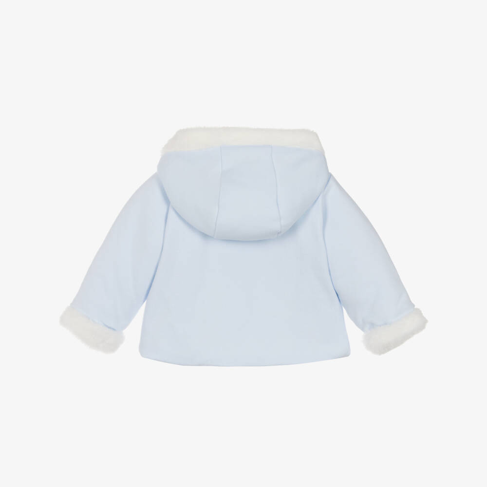 Tutto Piccolo-Boys Blue Hooded Cotton Coat | Childrensalon Outlet