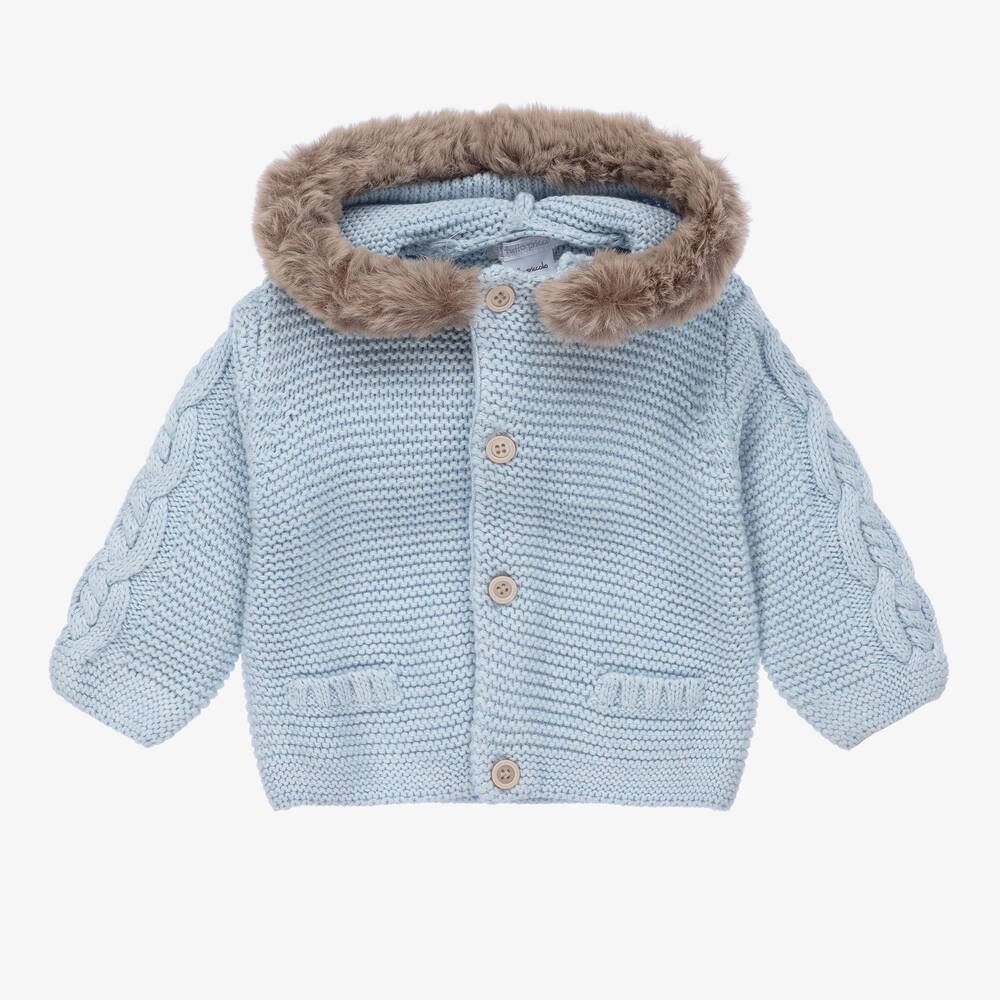 Tutto Piccolo - Boys Blue Knitted Cardigan | Childrensalon