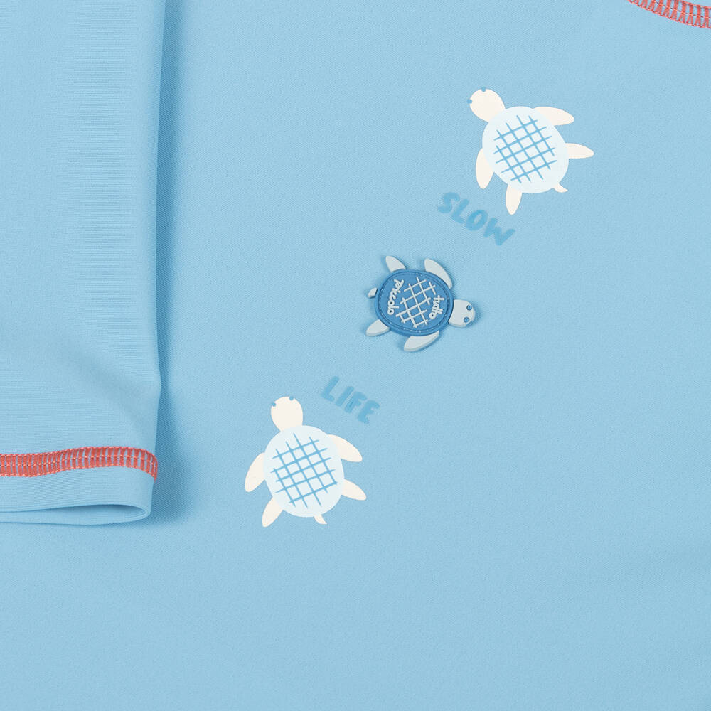 Tutto Piccolo-Boys Blue & Orange Turtle Swim Set | Childrensalon Outlet
