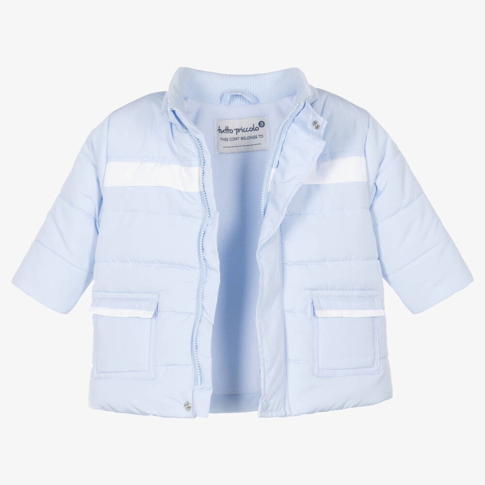 Tutto Piccolo-معطف هودي مبطن لون أزرق أطفال ولادي | Childrensalon Outlet