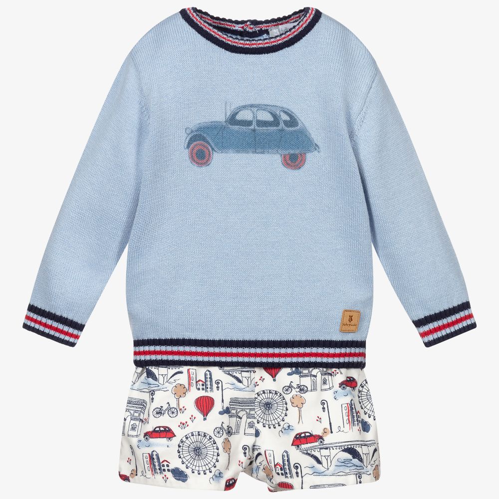 Tutto Piccolo-Голубой комплект с шортами для мальчиков | Childrensalon Outlet