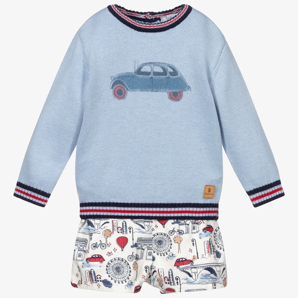 Tutto Piccolo - Ensemble short Parisien bleu Garçon | Childrensalon