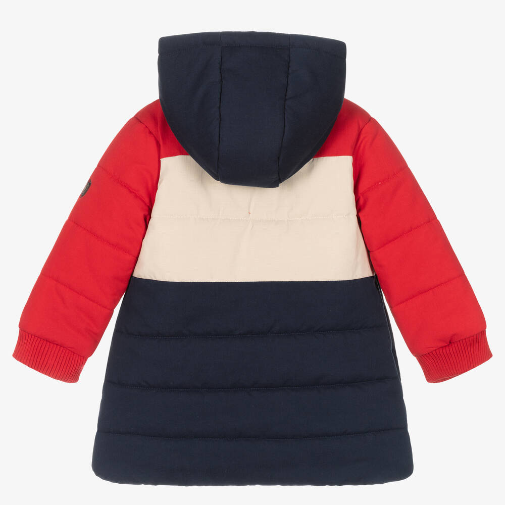 Tutto Piccolo-Boys Blue & Red Colourblock Puffer Coat | Childrensalon Outlet