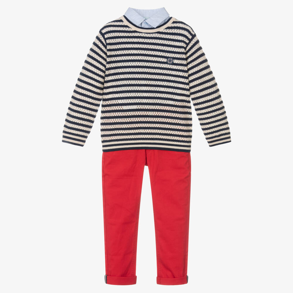 Tutto Piccolo - Ensemble pantalon bleu rouge garçon | Childrensalon