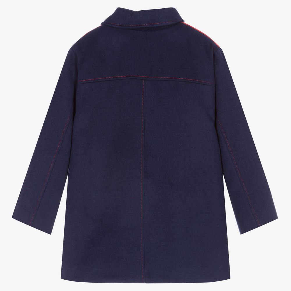 Tutto Piccolo-Boys Blue & Red Viscose Coat | Childrensalon Outlet