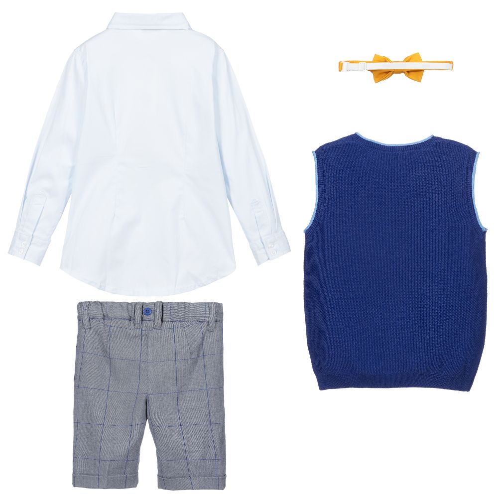 Tutto Piccolo-Комплект с синими шортами для мальчиков | Childrensalon Outlet