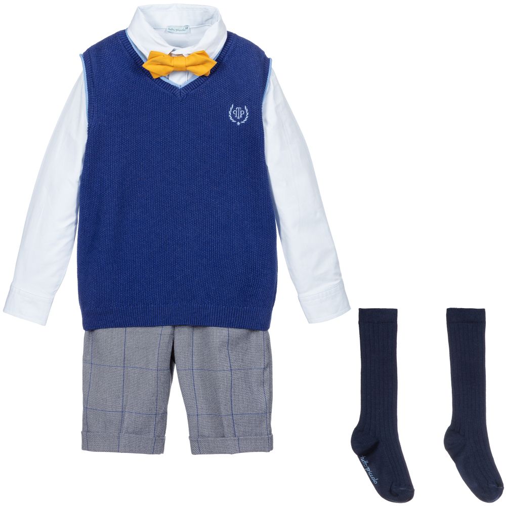 Tutto Piccolo - Blaues Shorts-Set für Jungen  | Childrensalon