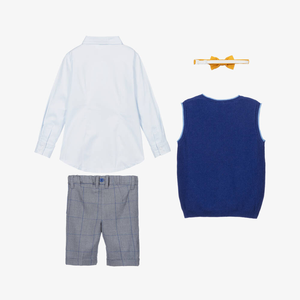 Tutto Piccolo-Комплект с синими шортами для мальчиков | Childrensalon Outlet
