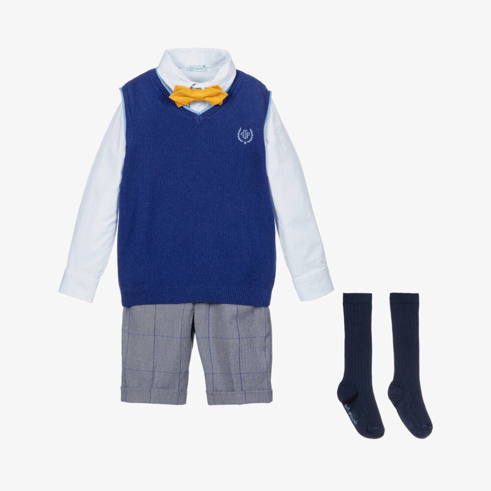 Tutto Piccolo-Комплект с синими шортами для мальчиков | Childrensalon Outlet