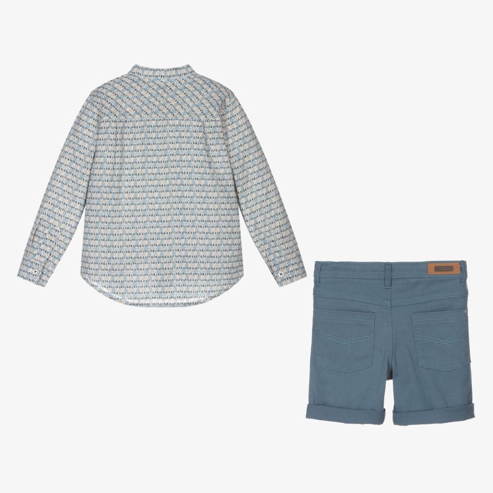 Tutto Piccolo-Boys Blue Shorts Set | Childrensalon Outlet
