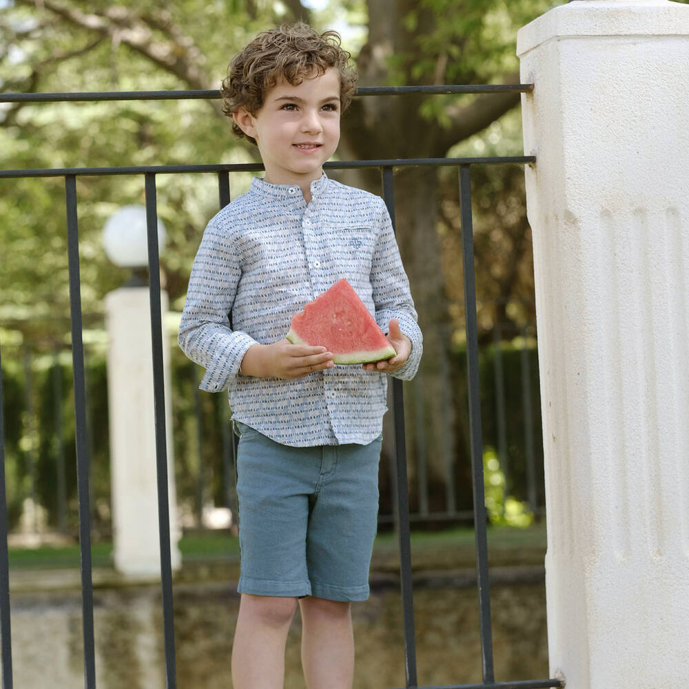 Tutto Piccolo-Boys Blue Shorts Set | Childrensalon Outlet