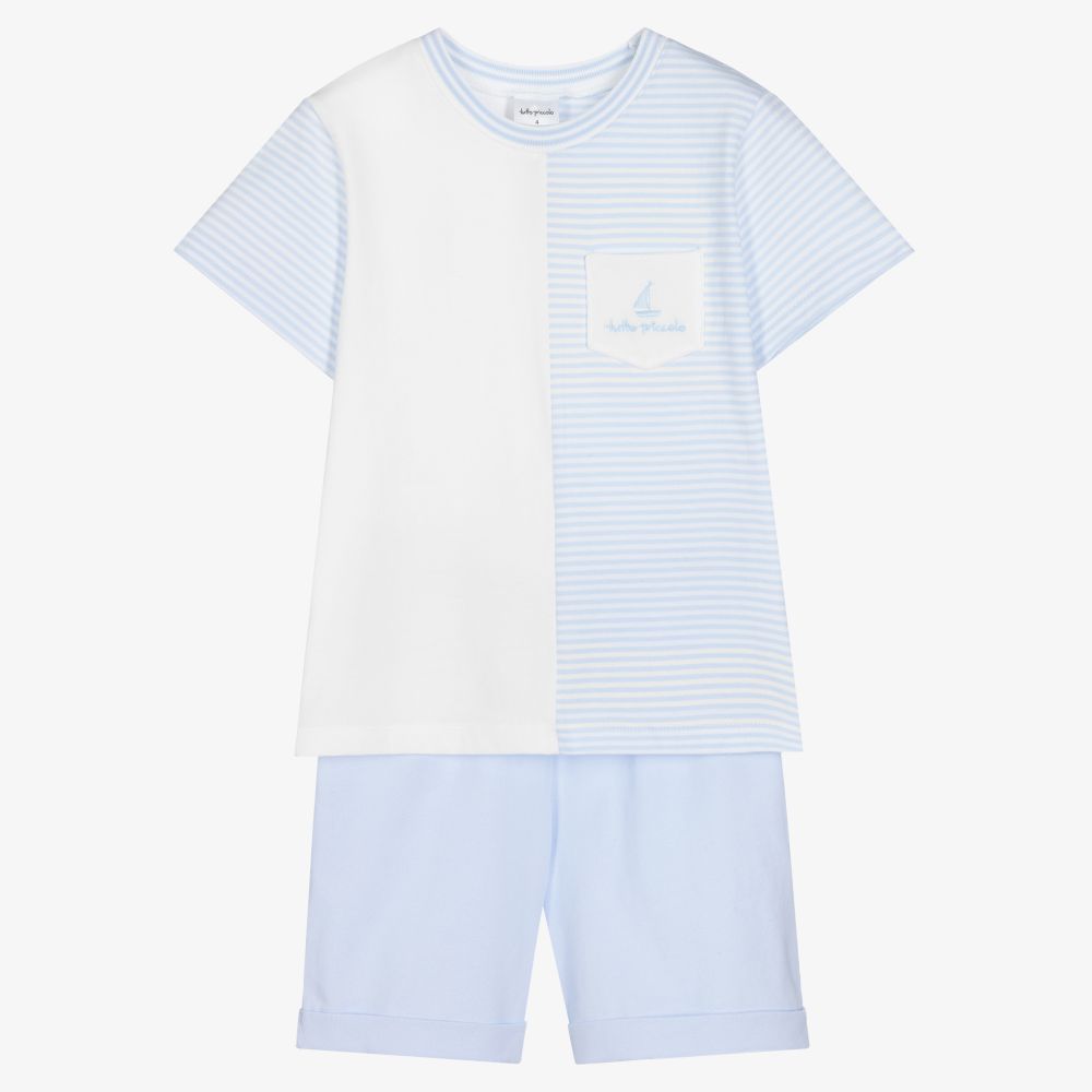 Tutto Piccolo - Blaues Shorts-Set für Jungen  | Childrensalon