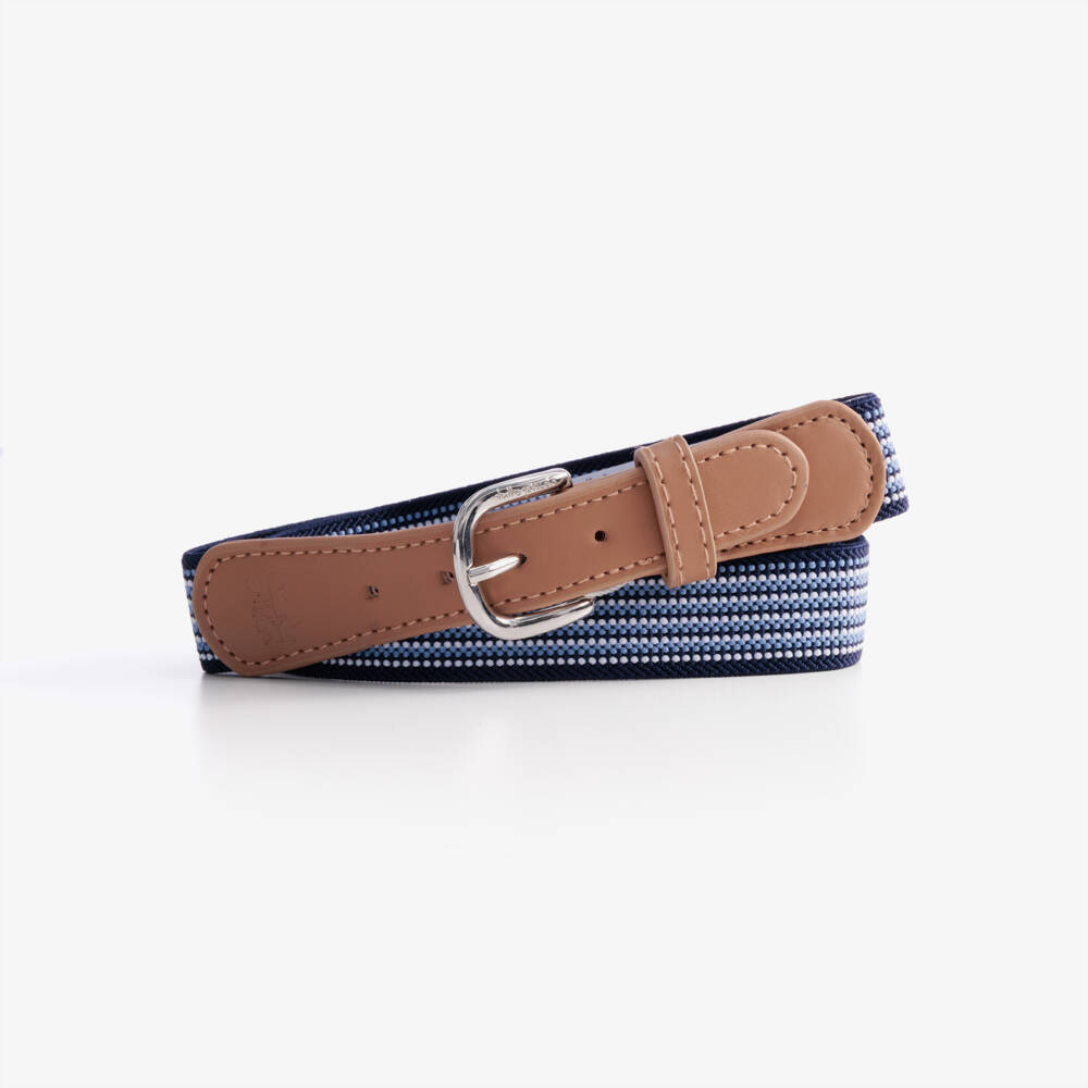 Tutto Piccolo-Boys Blue Striped Elasticated Belt | Childrensalon Outlet