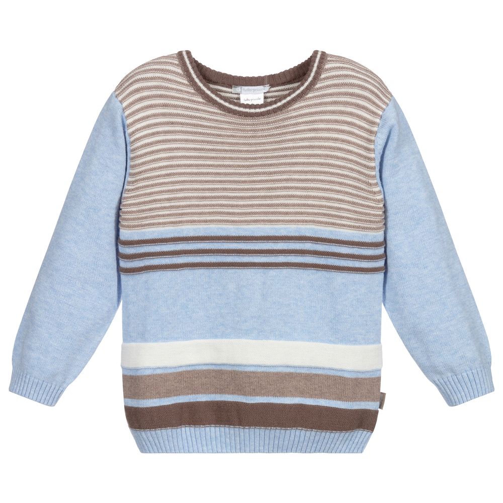 Tutto Piccolo - Boys Blue Striped Sweater | Childrensalon