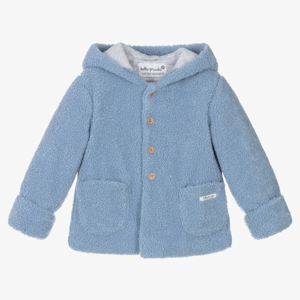 Tutto Piccolo - Голубая куртка из плюшевого флиса с капюшоном | Childrensalon