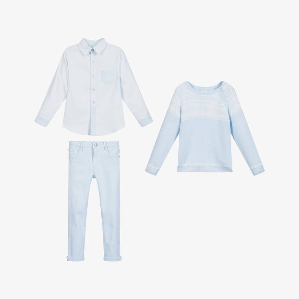 Tutto Piccolo-Boys Blue Trousers Set | Childrensalon Outlet