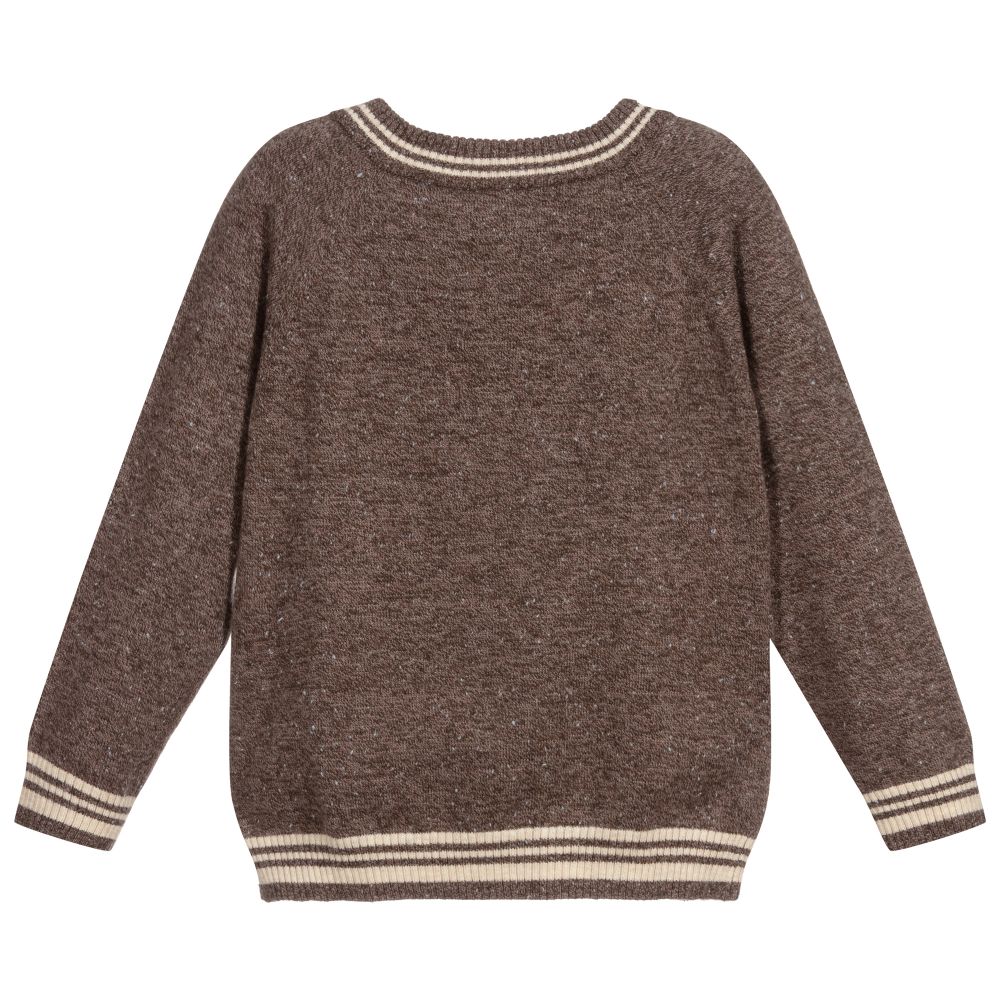 Tutto Piccolo-Boys Brown Logo Sweater | Childrensalon Outlet