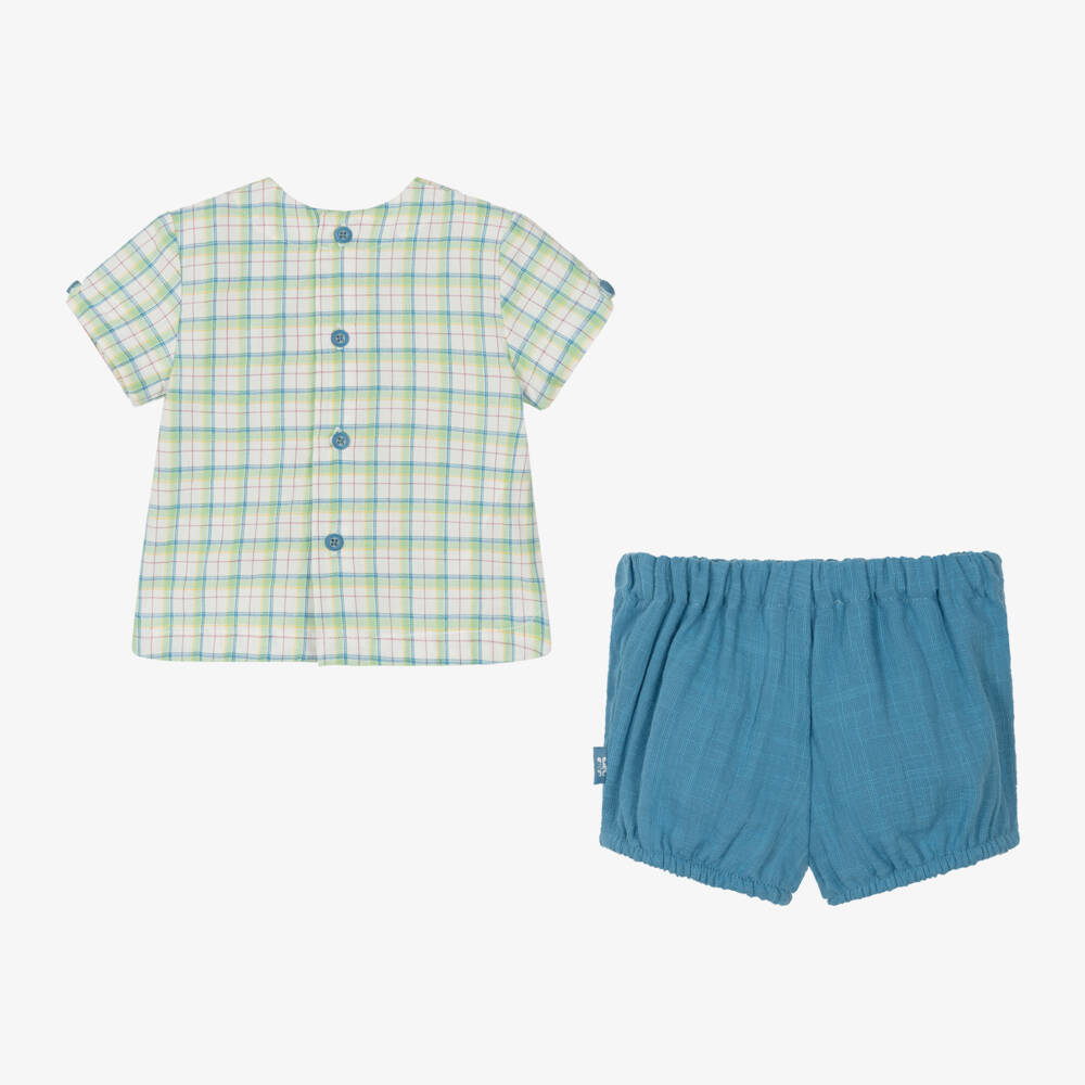 Tutto Piccolo-Boys Checked Cotton Shorts Ensemble | Childrensalon Outlet