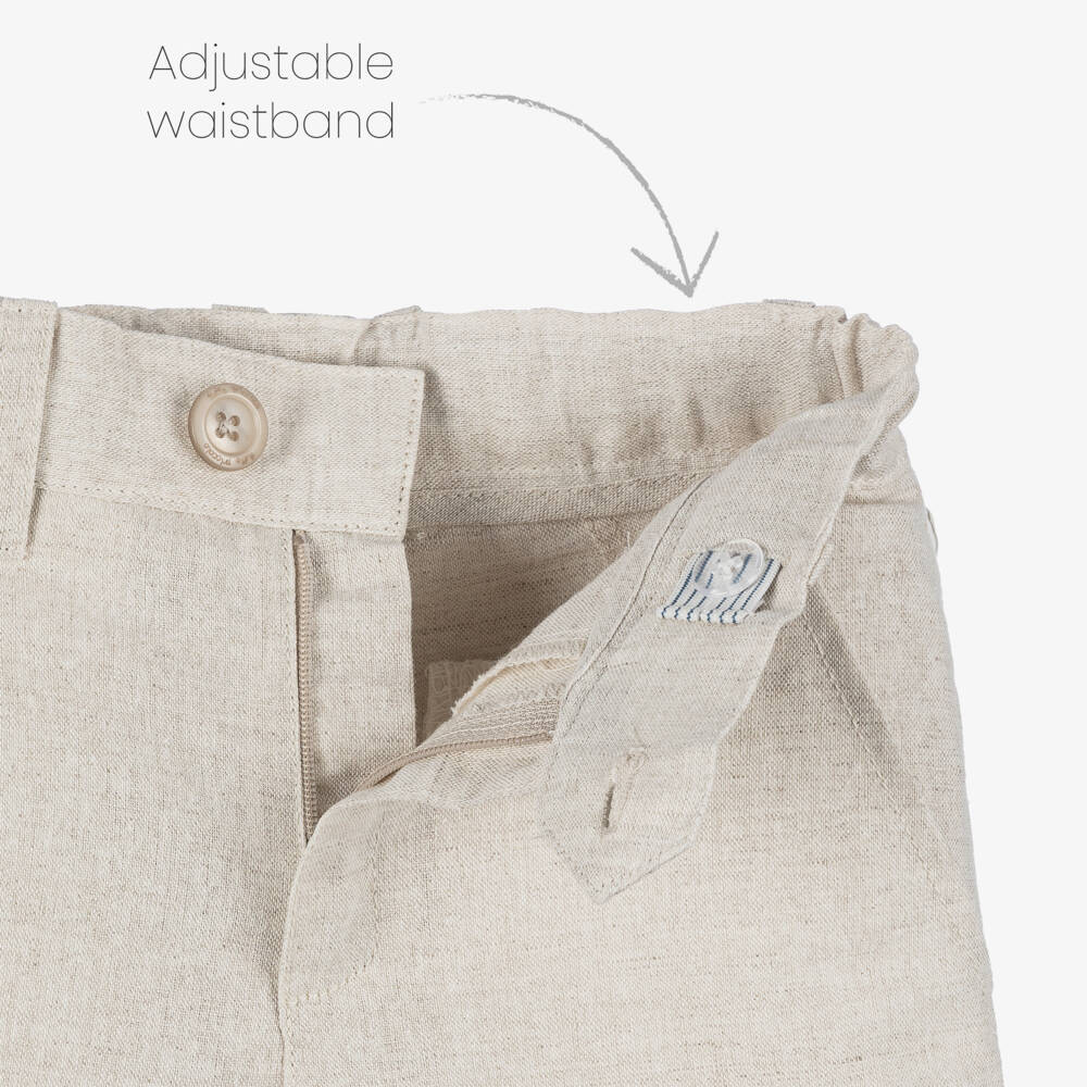Tutto Piccolo-Boys Classic Beige Linen Suit Set | Childrensalon Outlet