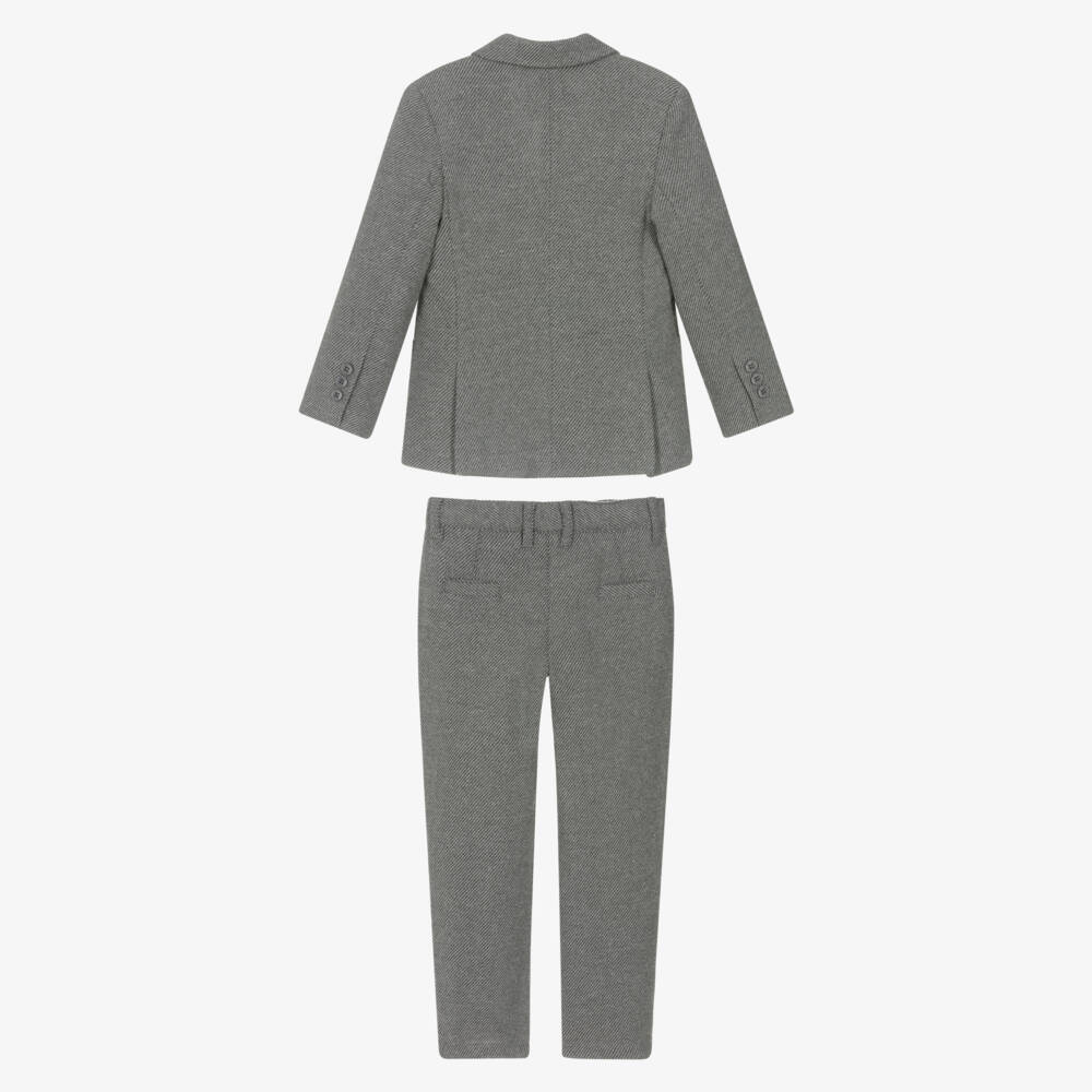 Tutto Piccolo-Классический серый костюм из хлопка для мальчиков | Childrensalon Outlet