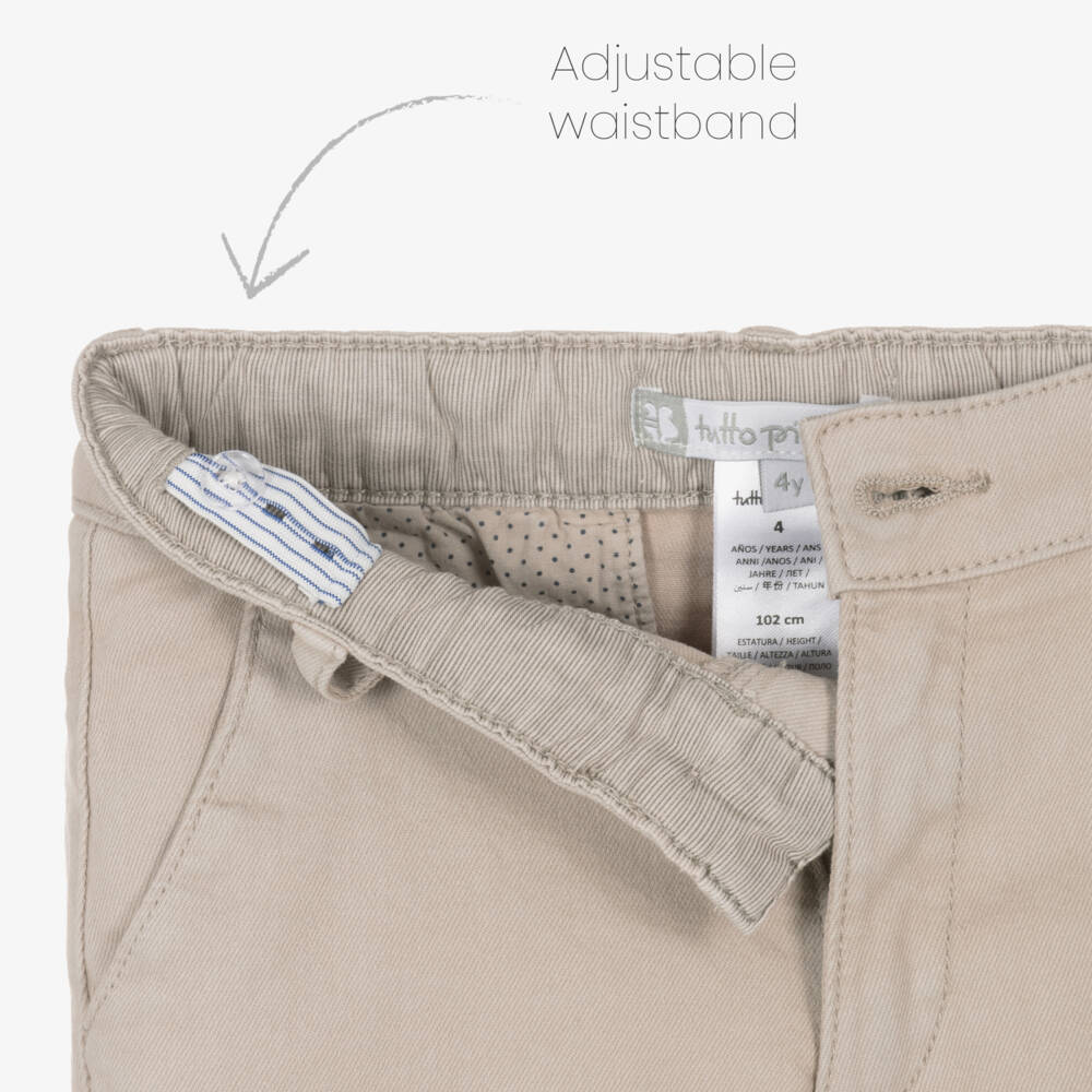 Tutto Piccolo-Boys Cotton Beige Trousers Set | Childrensalon Outlet